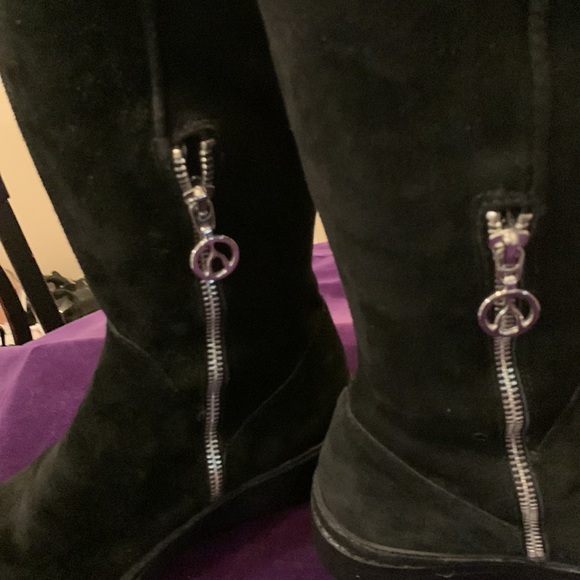 Wishbone tall suede, leather winter boots, size 6 - Picture 3 of 16